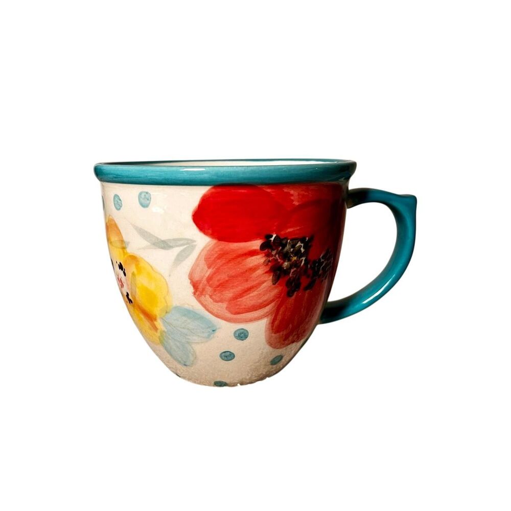 PIONEER WOMAN Vintage Bloom Coffee Mug  Floral Dots NOS New W/Out Tags